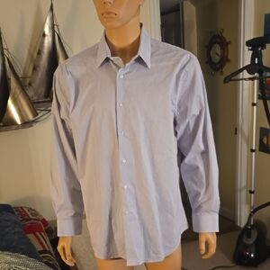Architect Blue Dress Shirt Long-Sleeved Button-Up